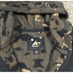 Camouflage Men's Medium Hooded Athletech Fleece Jacket Zip Up 4 Pocket Outdoors